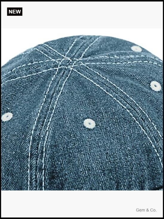 Vintage Denim Baseball Cap Washed Cotton Soft Brim Adjustable